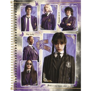 Caderno 1 Matéria Universitário Espiral Wandinha Tilibra Connect