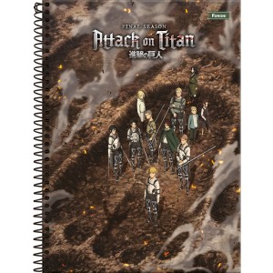 Caderno 1 Matéria Universitário Espiral Attack on Titan - Foroni