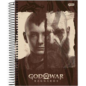 Caderno 10 Matérias Universitário Espiral God Of War Ragnarok - Jandaia