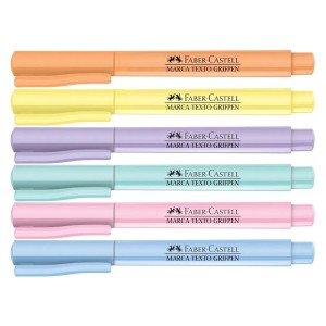 Kit Canetas Marca Texto Grifpen 6 Cores Pastel - Faber-Castell