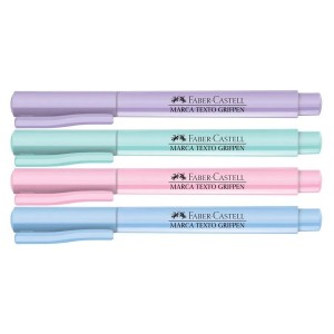 Kit Caneta Marca-Texto Grifpen 4 Cores Tons Pastel - Faber-Castell