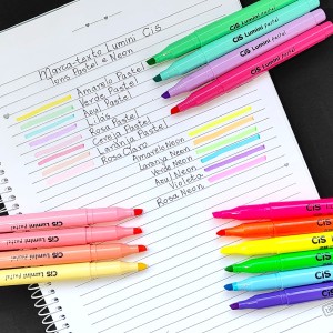 Caneta Marca-Texto Lumini Cereja Pastel - Cis