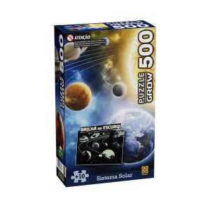 Quebra-cabeça 500 peças - Sistema Solar - Brilha no Escuro - Grow