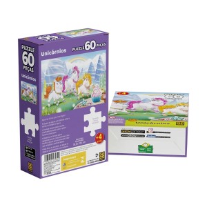 Quebra-cabeça 60 peças Unicórnios - Grow