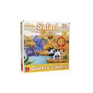 Quebra-cabeça Madeira 30 peças Safári - Brincadeira de Criança