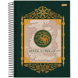 Caderno 10 Matérias Universitário Espiral House Of The Dragon - Jandaia