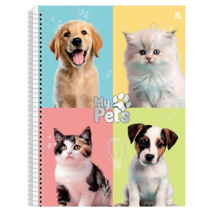 Caderno 1 Matéria Universitário Espiral My Pets - Animativa