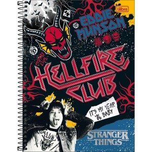 Caderno 10 Matérias Universitário Espiral Stranger Things - Tilibra