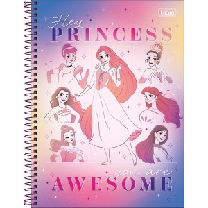 Caderno 1 Matéria Universitário Espiral Princesas - Tilibra