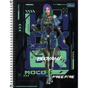 Caderno 1 matéria Universitário Espiral Free Fire Connect - Tilibra