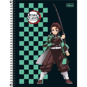 Caderno 10 Matérias Universitário Espiral Demon Slayer - Tilibra