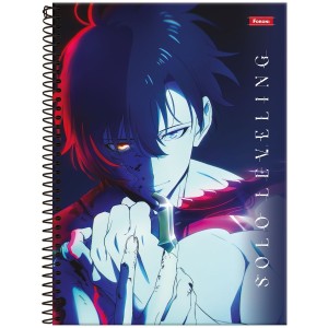 Caderno 10 Matérias Universitário Espiral Solo Leveling - Foroni