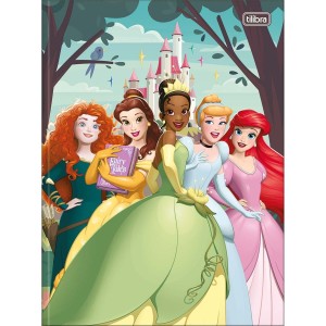 Caderno Brochurão Capa Dura Princesas 80 Folhas - Tilibra