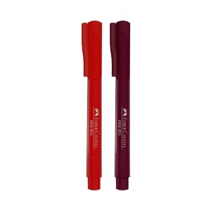 Caneta Fine Pen 0.4mm Kit com 2 cores - Vermelho e Vinho - Faber-Castell