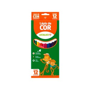 Lápis de Cor Leo&Leo Sextavado Flex - Kit 6 Caixinhas com 12 Cores
