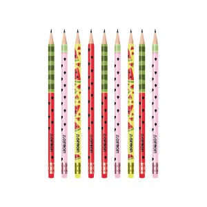 Kit com 10 Lápis Grafite HB Decorados Melancia - Leo&Leo