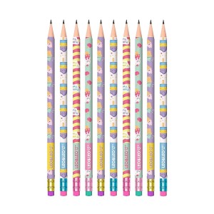 Kit com 10 Lápis Grafite HB Decorado Picolé - Leo&Leo