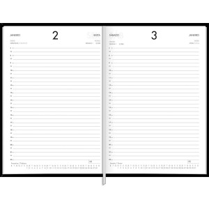 Agenda Executiva Costurada Diária 15,9 x 23,3 cm Napoli 2026 - Tilibra