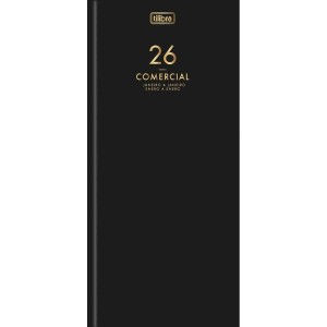 Agenda Executiva Costurada Diária 12,3 x 27,5 cm Comercial 2026 - Tilibra