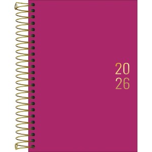 Agenda 2026 Executiva Espiral Diária 12,9 x 18,7 cm Napoli Rosa - Tilibra