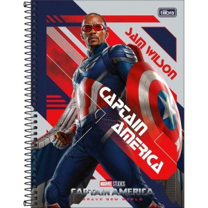 Caderno 10 Matérias Universitário Espiral Capitão América - Tilibra