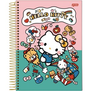 Caderno 10 Matérias Universitário Espiral Hello Kitty - Jandaia