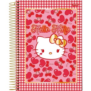 Caderno 10 Matérias Universitário Espiral Hello Kitty - Jandaia