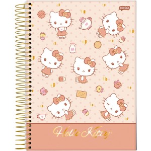 Caderno 10 Matérias Universitário Espiral Hello Kitty - Jandaia