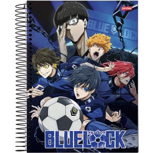 Caderno 1 Matéria Universitário Espiral Blue Lock - Jandaia