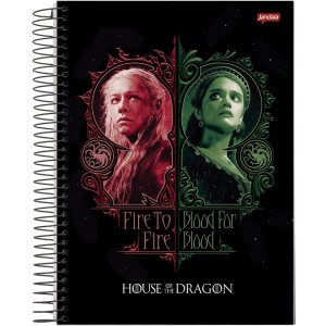 Caderno 10 Matérias Universitário Espiral House Of The Dragon - Jandaia