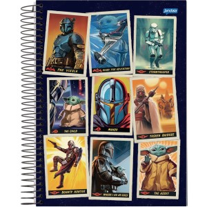 Caderno 10 Matérias Universitário Espiral Star Wars The Mandalorian - Jandaia