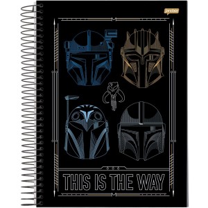 Caderno 1 Matéria Universitário Espiral Star Wars The Mandalorian - Jandaia