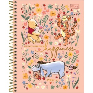 Caderno COLEGIAL 1 Matéria Espiral Pooh - Tilibra
