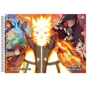 Caderno Naruto Cartografia e Desenho 60 folhas Espiral - Animativa