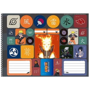Caderno Naruto Cartografia e Desenho 60 folhas Espiral - Animativa