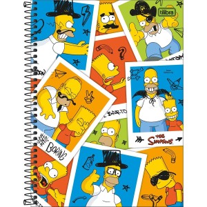 Caderno 10 Matérias Universitário Espiral Simpsons - Tilibra