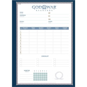 Caderno 1 Matéria Universitário Espiral God Of War Ragnarok - Jandaia