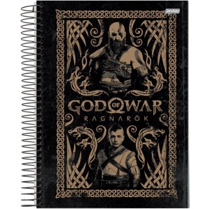 Caderno 1 Matéria Universitário Espiral God Of War Ragnarok - Jandaia