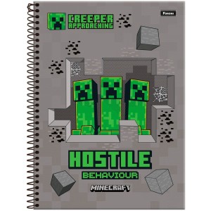 Caderno 1 Matéria Universitário Espiral Minecraft - Foroni