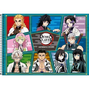 Caderno Demon Slayer Cartografia e Desenho 80 Folhas - Tilibra