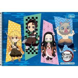 Caderno Demon Slayer Cartografia e Desenho 80 Folhas - Tilibra