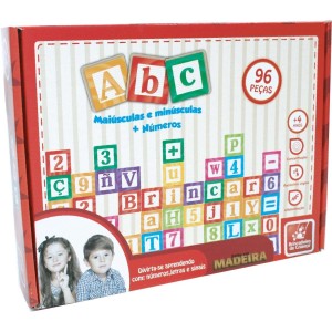 ABC - Maiúsculas e Minúsculas + Números - Feito em Madeira
