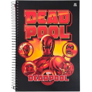 Caderno 20 Matérias Universitário Espiral Deadpool - Animativa
