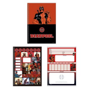 Caderno 20 Matérias Universitário Espiral Deadpool - Animativa