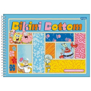 Caderno Bob Esponja Cartografia e Desenho 80 folhas - Jandaia