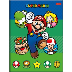 Caderno Brochurão Capa Dura Super Mario 80 Folhas - Foroni