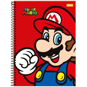 Caderno 10 Matérias Universitário Espiral Super Mario - Foroni
