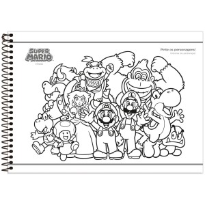 Caderno Super Mario Cartografia e Desenho 80 Folhas - Foroni