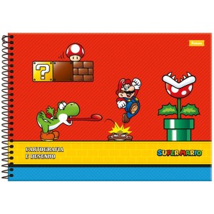 Caderno Super Mario Cartografia e Desenho 80 Folhas - Foroni