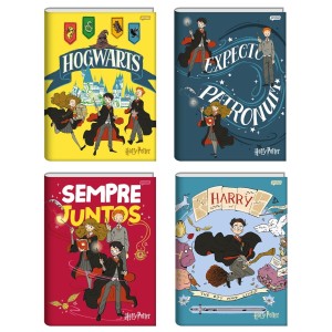 Caderno Brochurão Capa Dura Harry Potter 96 Folhas Kit com 4 unidades - Jandaia